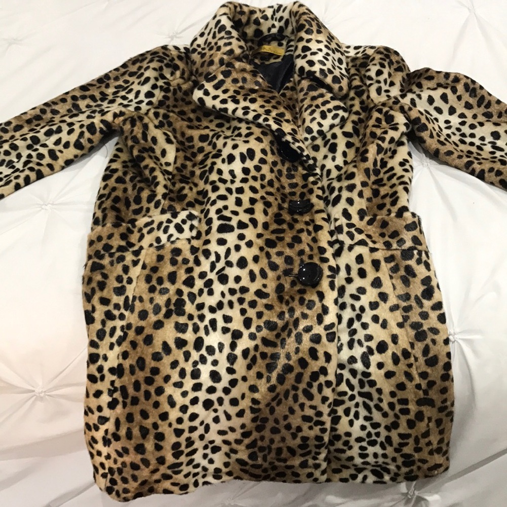 Nicole Miller- leopard coat.